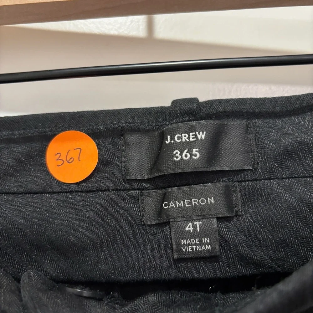 J.Crew 365 Cameron Slim Crop Pants‎ Black Bi-Stretch Trousers 4T Tall